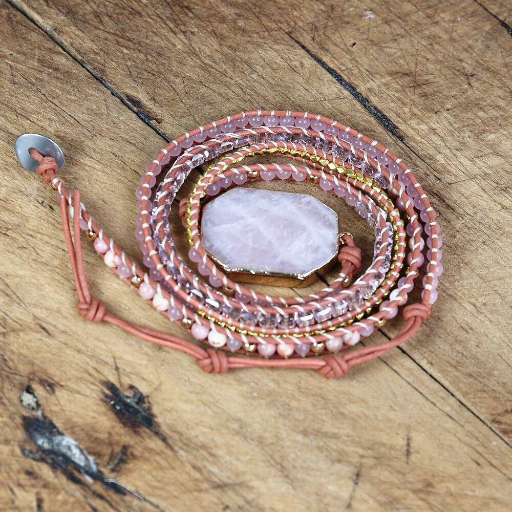 LIEBESMAGIE Wickelarmband Rosenquarz - Juwelanda