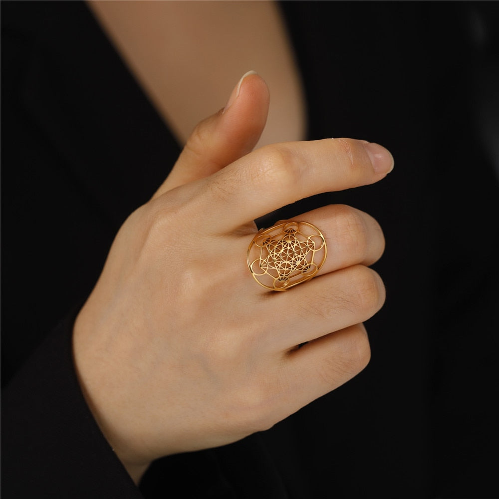 RING METATRON WÜRFEL gold - Juwelanda