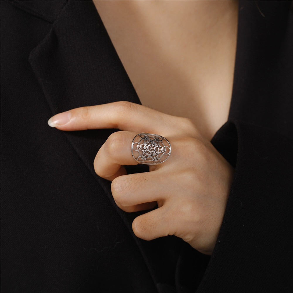 RING METATRON WÜRFEL silber - Juwelanda