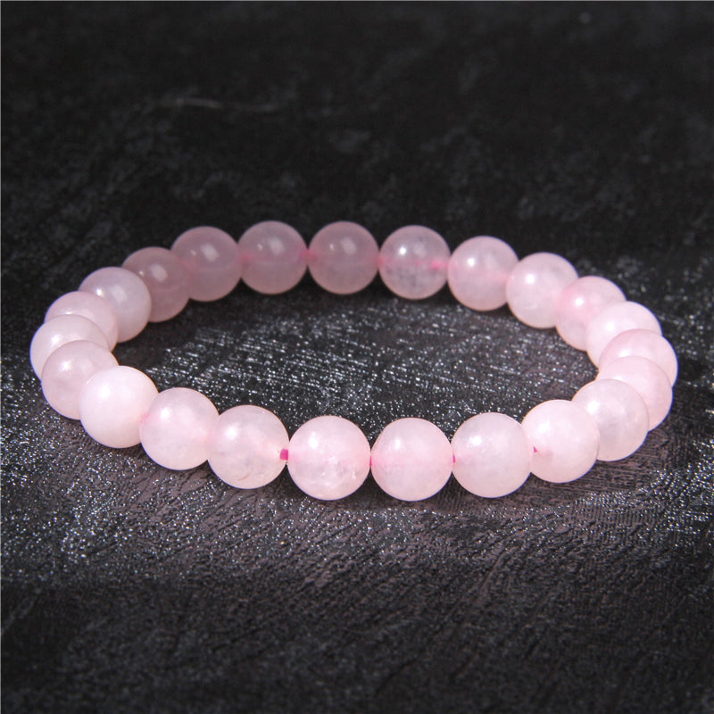 Dreifach-Armband "Vertrauen in die Liebe" aus Rosenquarz, Rhodonit und Onyx - Juwelanda