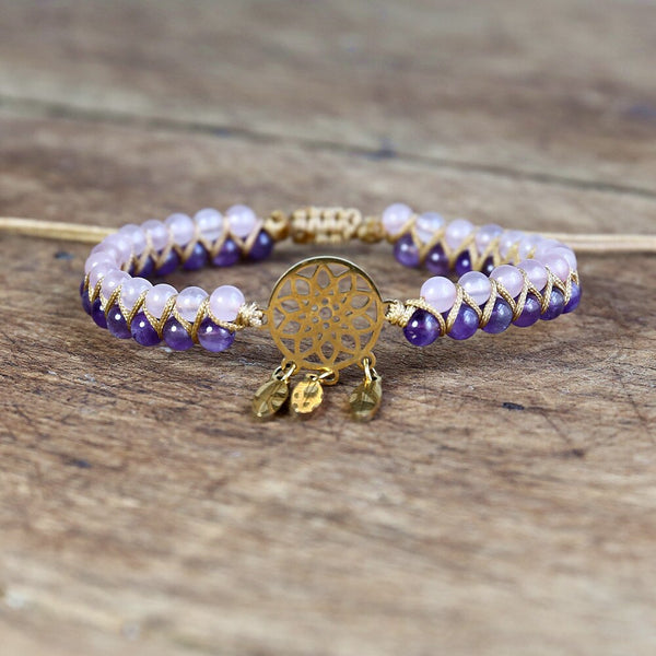 TRAUMFÄNGER Armband - Amethyst - Rosenquarz - Juwelanda