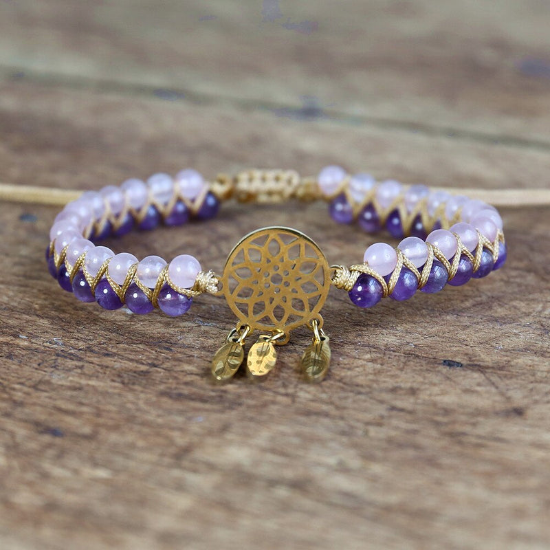 TRAUMFÄNGER Armband - Amethyst - Rosenquarz - Juwelanda