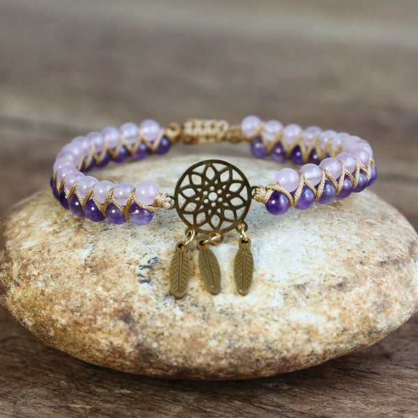 TRAUMFÄNGER Armband - Amethyst - Rosenquarz - Juwelanda