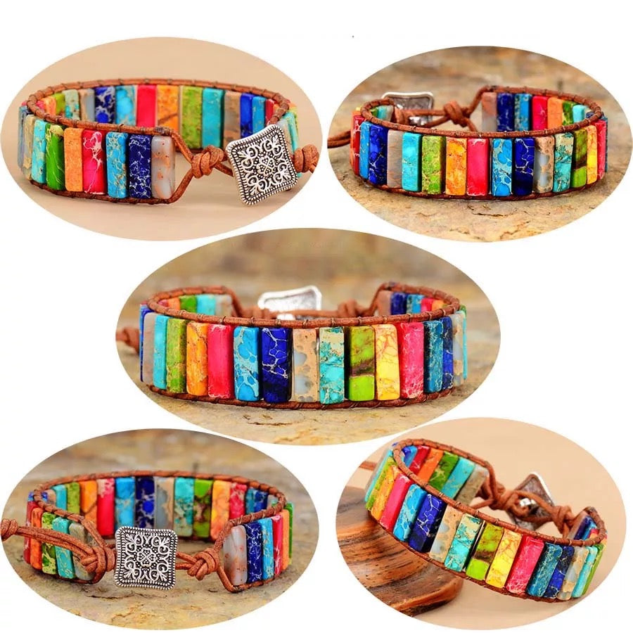 JASPIS Buntes CHAKRA Armband - Juwelanda
