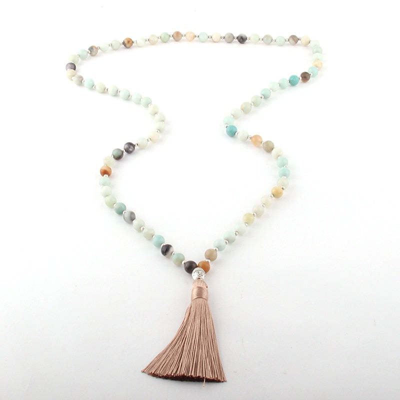 BUDDHA Amazonit Mala-Kette - Juwelanda