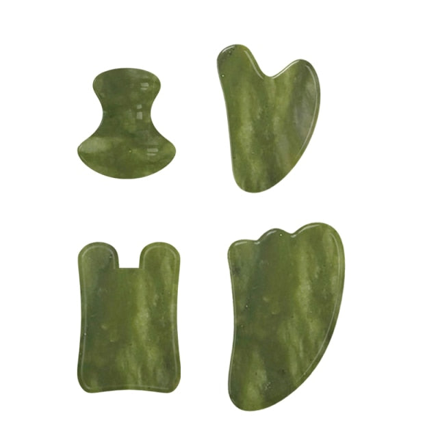 JADE Gesichtspflege SET - AUGENMASKE, ROLLER und GUA SHA - 100% Natursteine - Juwelanda