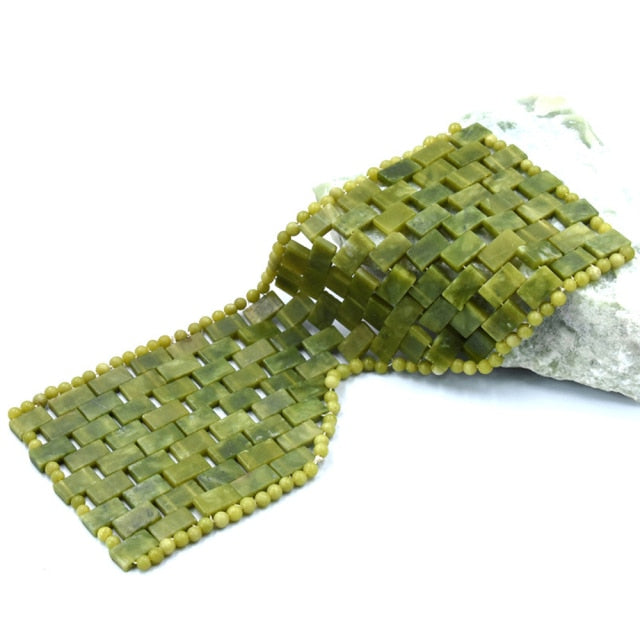 JADE Gesichtspflege SET - AUGENMASKE, ROLLER und GUA SHA - 100% Natursteine - Juwelanda
