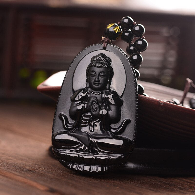 Obsidian BUDDHA Halskette - Juwelanda