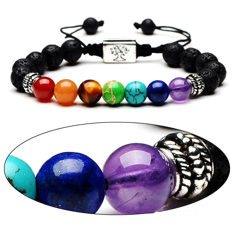 LEBENSBAUM Chakra ARMBAND Lavastein - Juwelanda