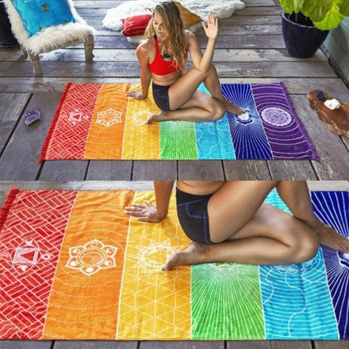 7 Chakra Tuch - Regenbogen Boden- und Wandtuch - Juwelanda