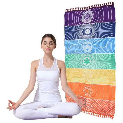7 Chakra Tuch - Regenbogen Boden- und Wandtuch - Juwelanda