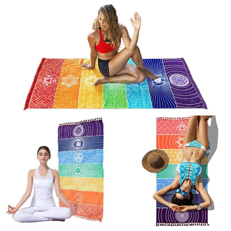 7 Chakra Tuch - Regenbogen Boden- und Wandtuch - Juwelanda