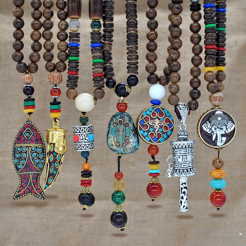 TIBETISCHE GEBETSMÜHLE -handgemachte Nepal Halskette - Juwelanda