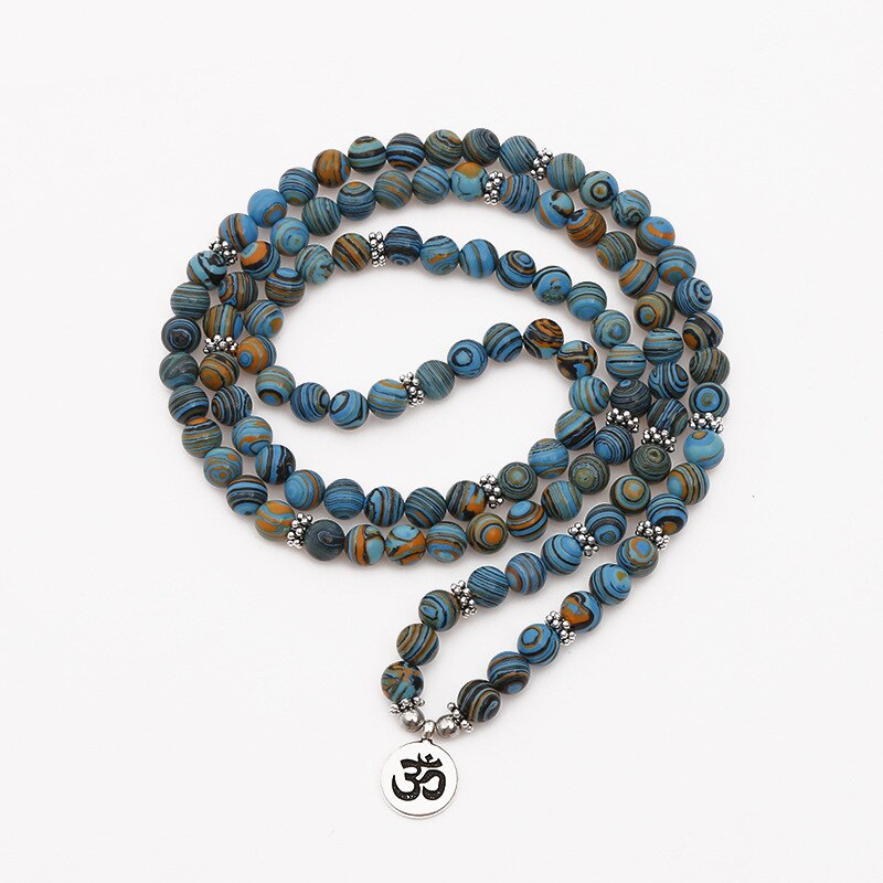 BLAUER MALACHIT Mala - 108 Perlen - Juwelanda