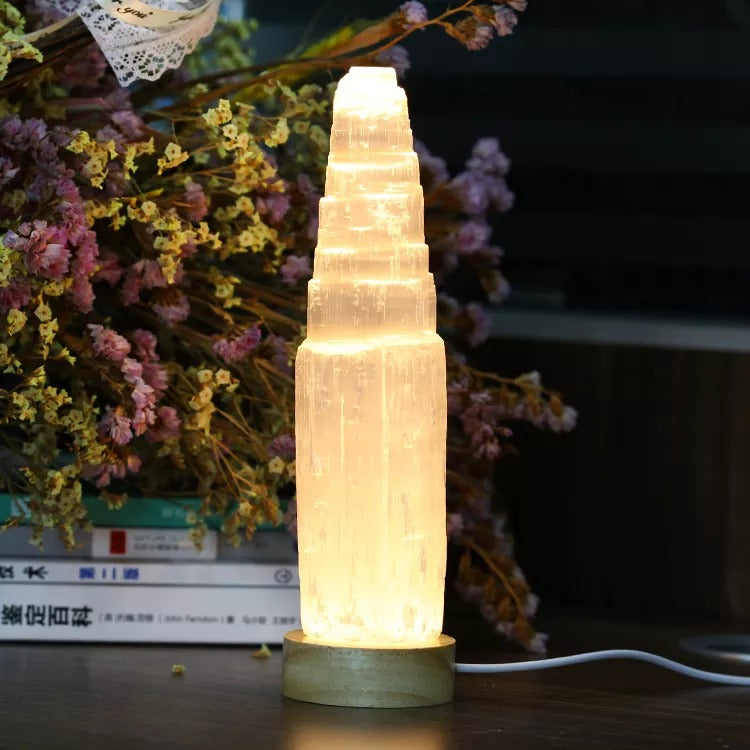 KLARHEIT Selenit Kristalllampe - Juwelanda