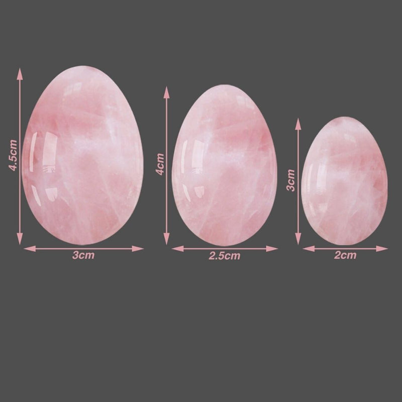 YONI Eier Set ROSENQUARZ - Juwelanda